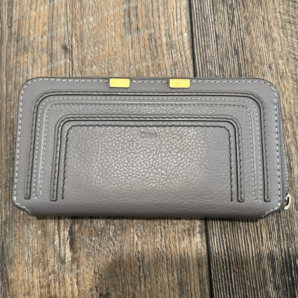 Chloe Marcie Leather Continental Wallet, missing exterior zipper pull
